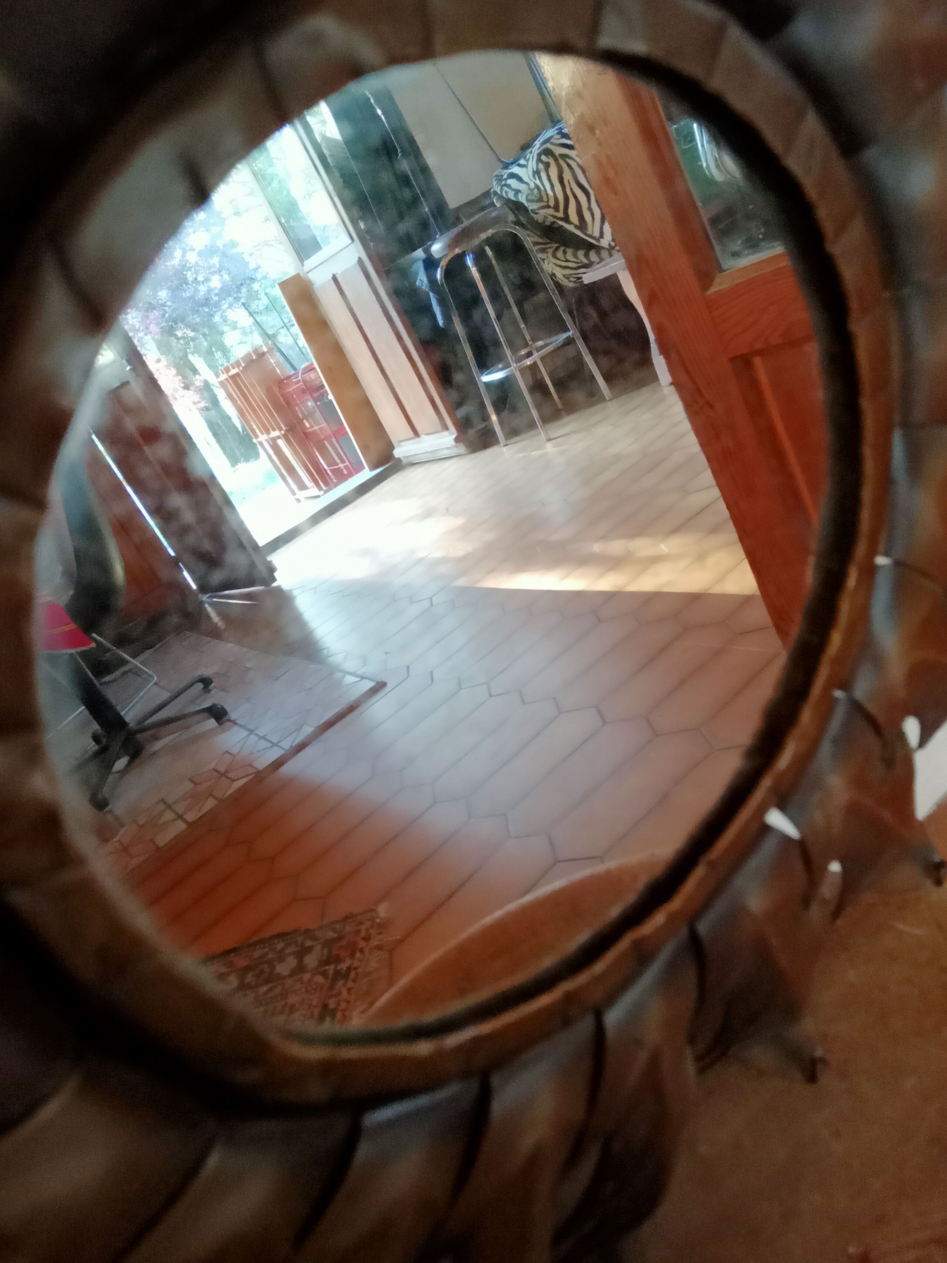 Vintage metal sun mirror