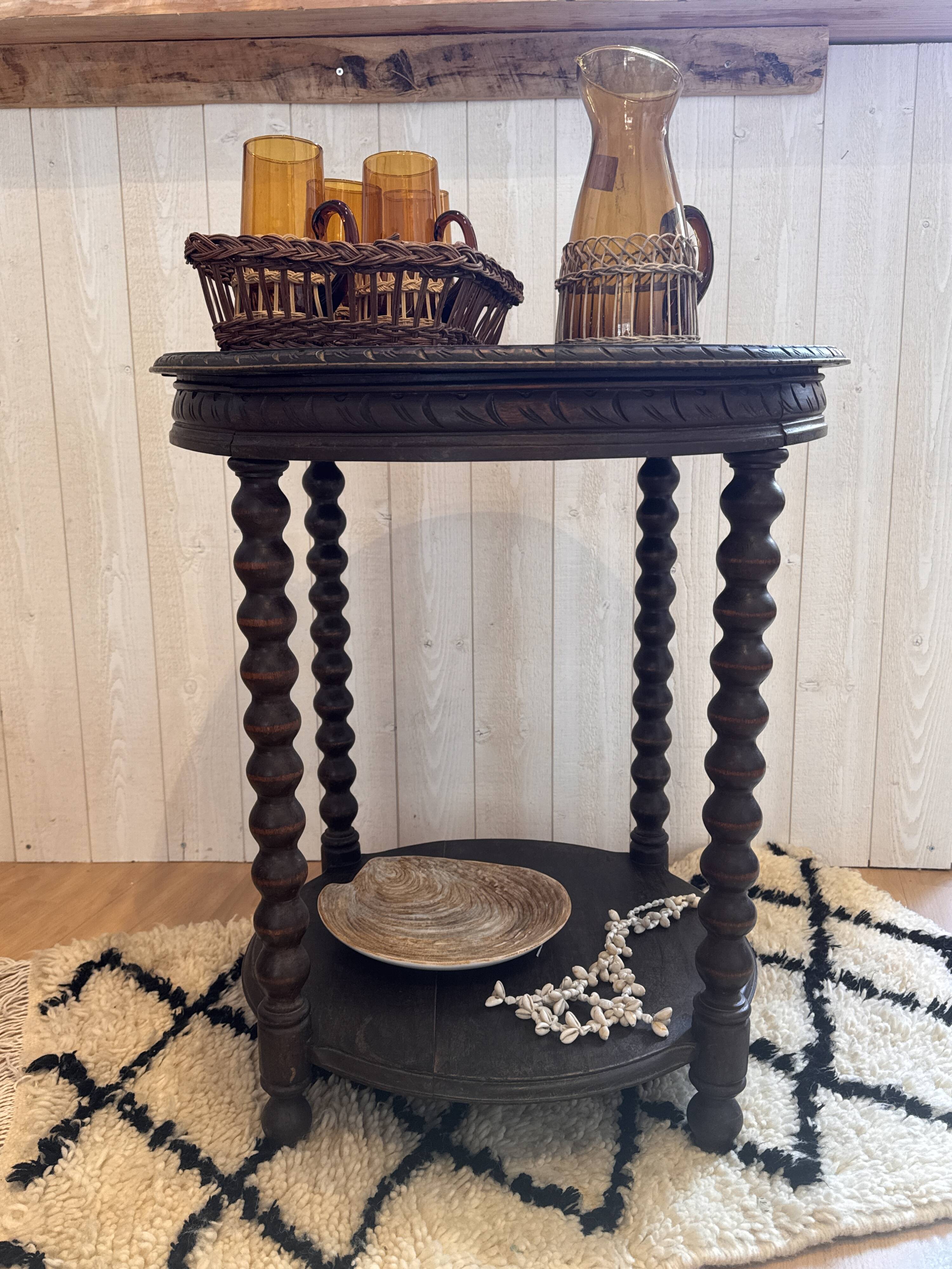 Sculpted wooden table