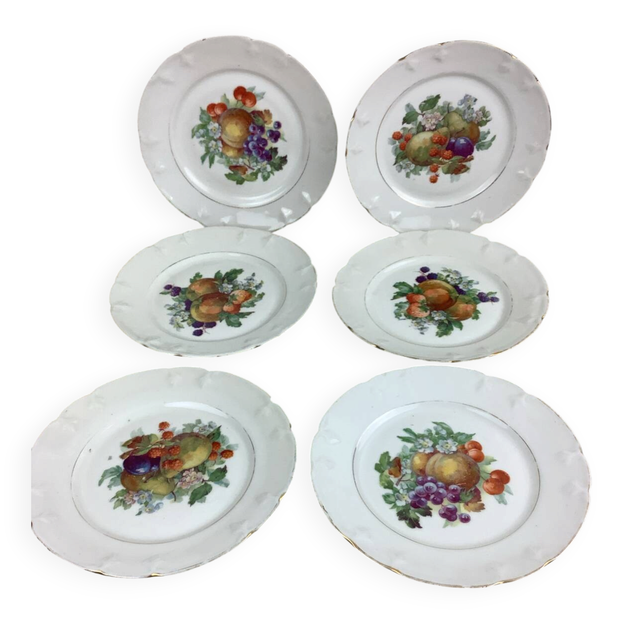 6 dessert plates Limoges porcelain