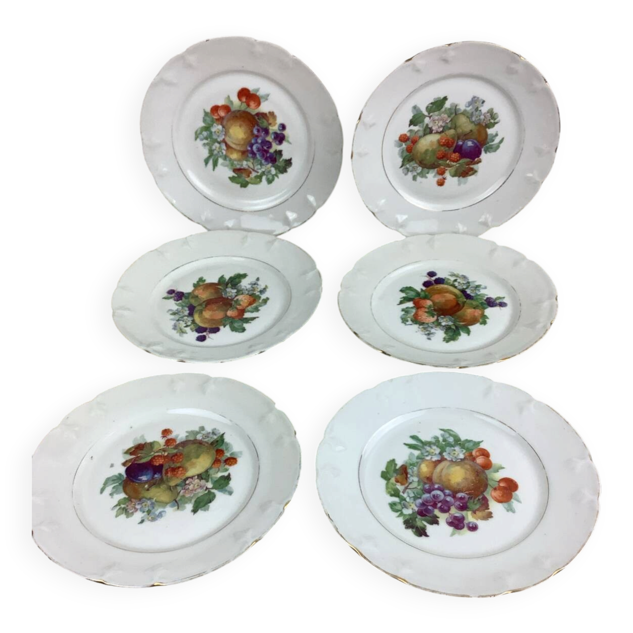 6 Assiettes à dessert Porcelaine Limoges