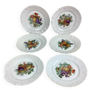 6 Assiettes à dessert Porcelaine Limoges