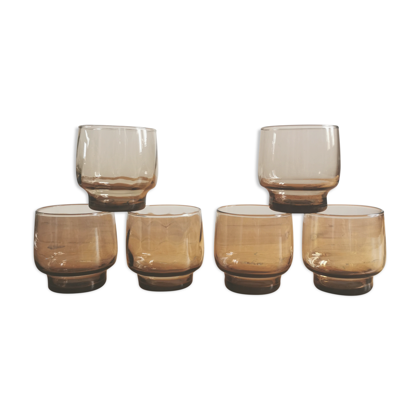 Service of 6 smoked glass water glasses