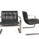 Modern leather and steel armchair