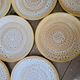 Set of 12 flat plates in stoneware Niderviller model Fauve from the 1960s.