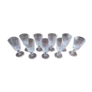 9 verres à eau cristal