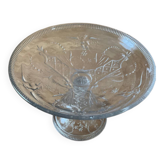 Art deco molded glass standing bowl