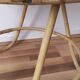 Vintage round rattan table, desk, tripod legs