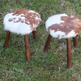 Pair of cow skin stools