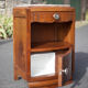 Bedside table, wooden nightstand with marble plate, art deco furniture, vintage furniture