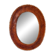 Leather repoussé mirror, Sri Lanka, 1960s
