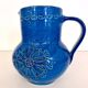 Handmade Rimini Blue Lacquered Ceramic Jug by Aldo Londi for Bitossi, Italy