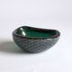 Gold flecked green bullicante and filigrana bowl, Murano 1950.