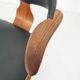 Chaise en teck et vinyle « cowhorn » par AWA, Pays-Bas années 1950