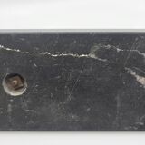 Pair of bookends, greyhounds in babbitt on black marble, Art Deco early 20th century