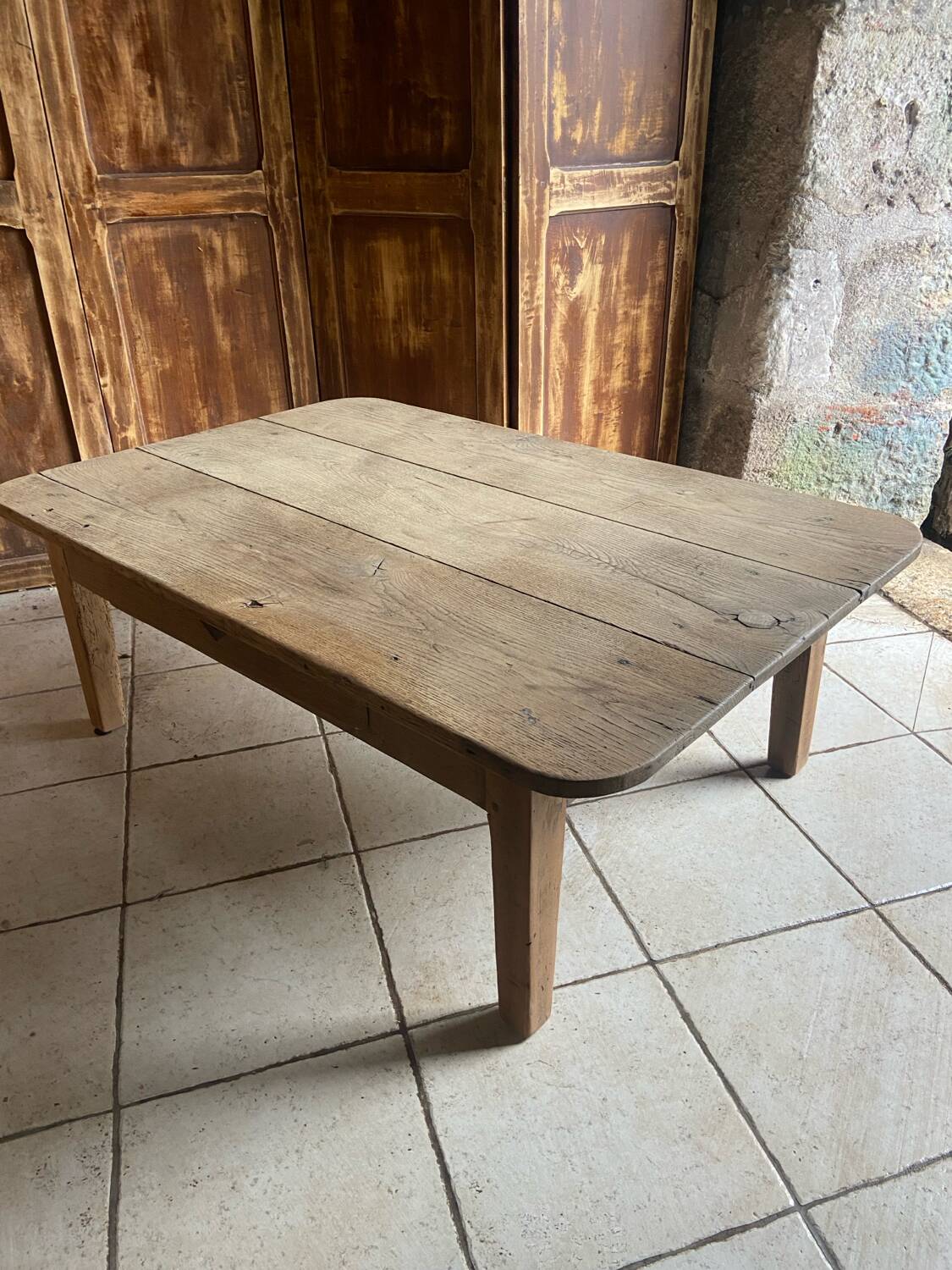 Table basse de ferme en chêne massif