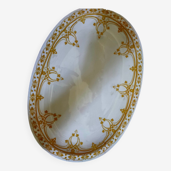 Oval earthenware plate Creil and Montereau Bruges 43x31cm