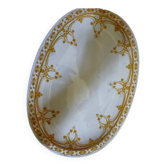 Oval earthenware plate Creil and Montereau Bruges 43x31cm
