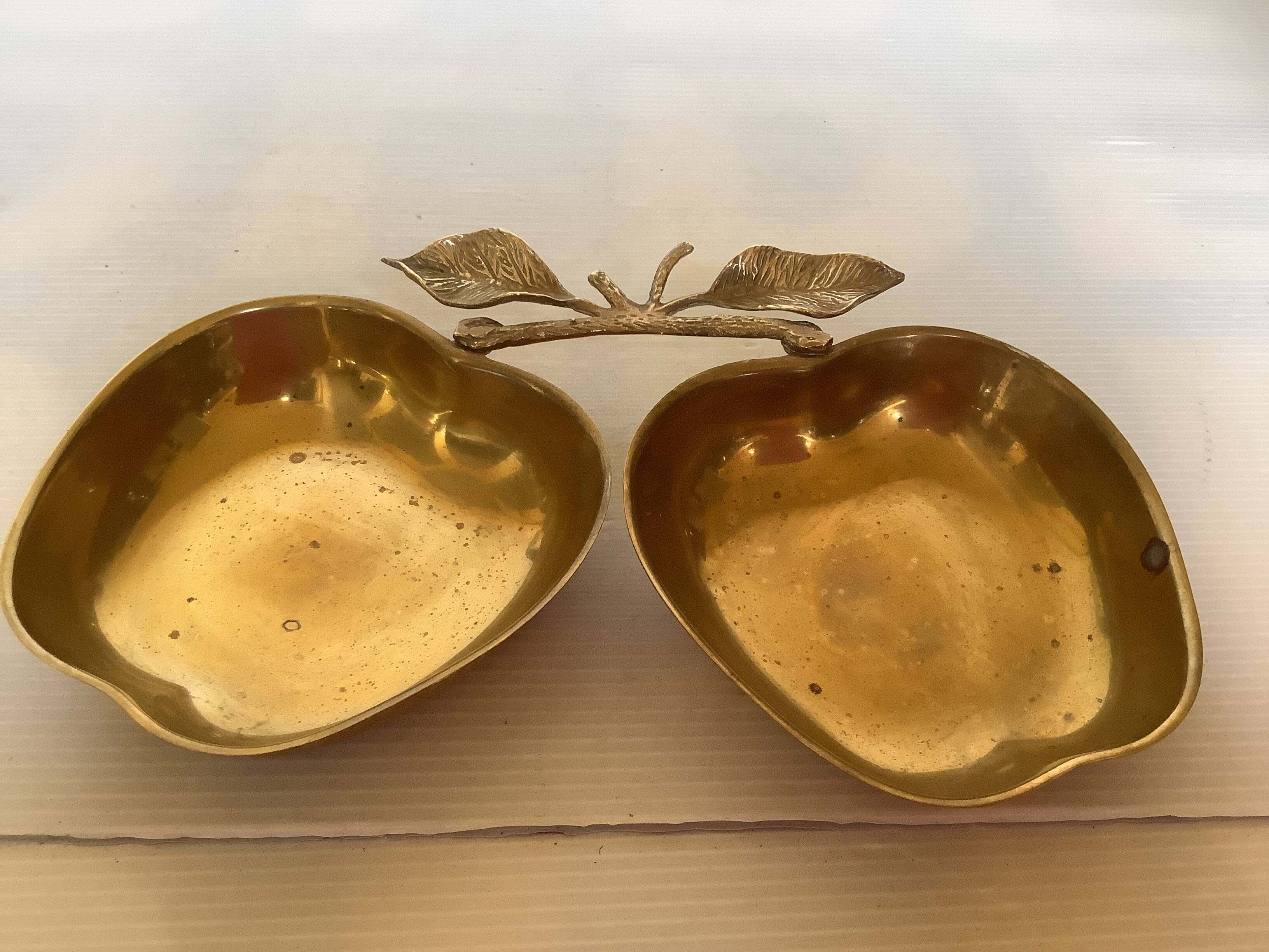 Double brass apple tray