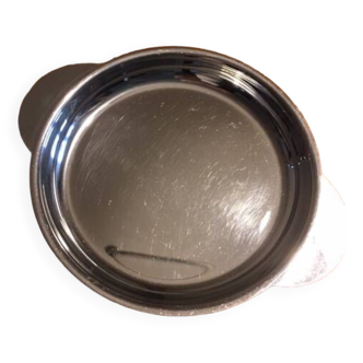 Small round stainless steel dish