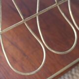 Vintage brass and teak rolling trolley – 1950s