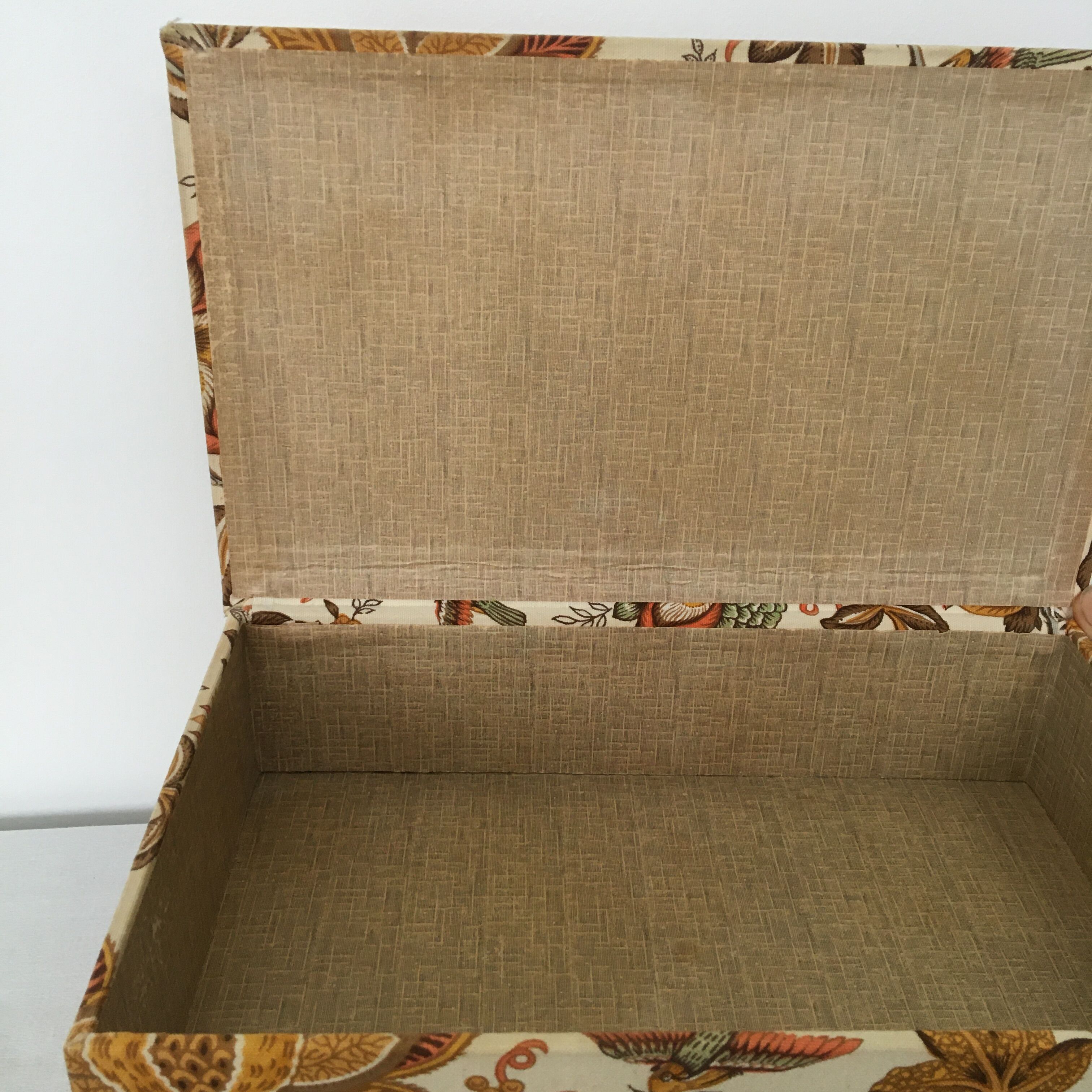 Set of 3 old cloth boxes