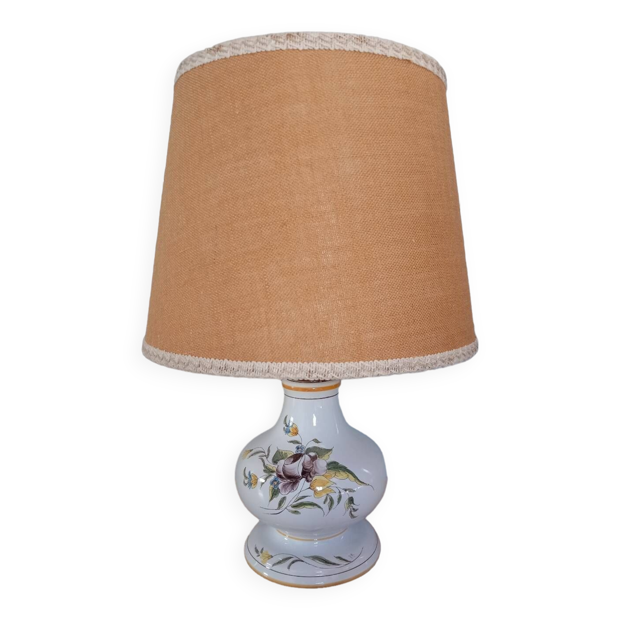 Lampe ancienne en faïence d'art de Rodez