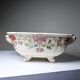 Antique Longchamp soup tureen/vegetable dish with polychrome daisies in ironstone.