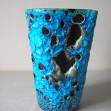 Old blue ceramic vase terracotta sea foam 22 cm living room office decoration