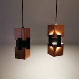 A pair of  Jo Hammerborg lamps for FOG & MØRUP model Kubus Denmark 1961