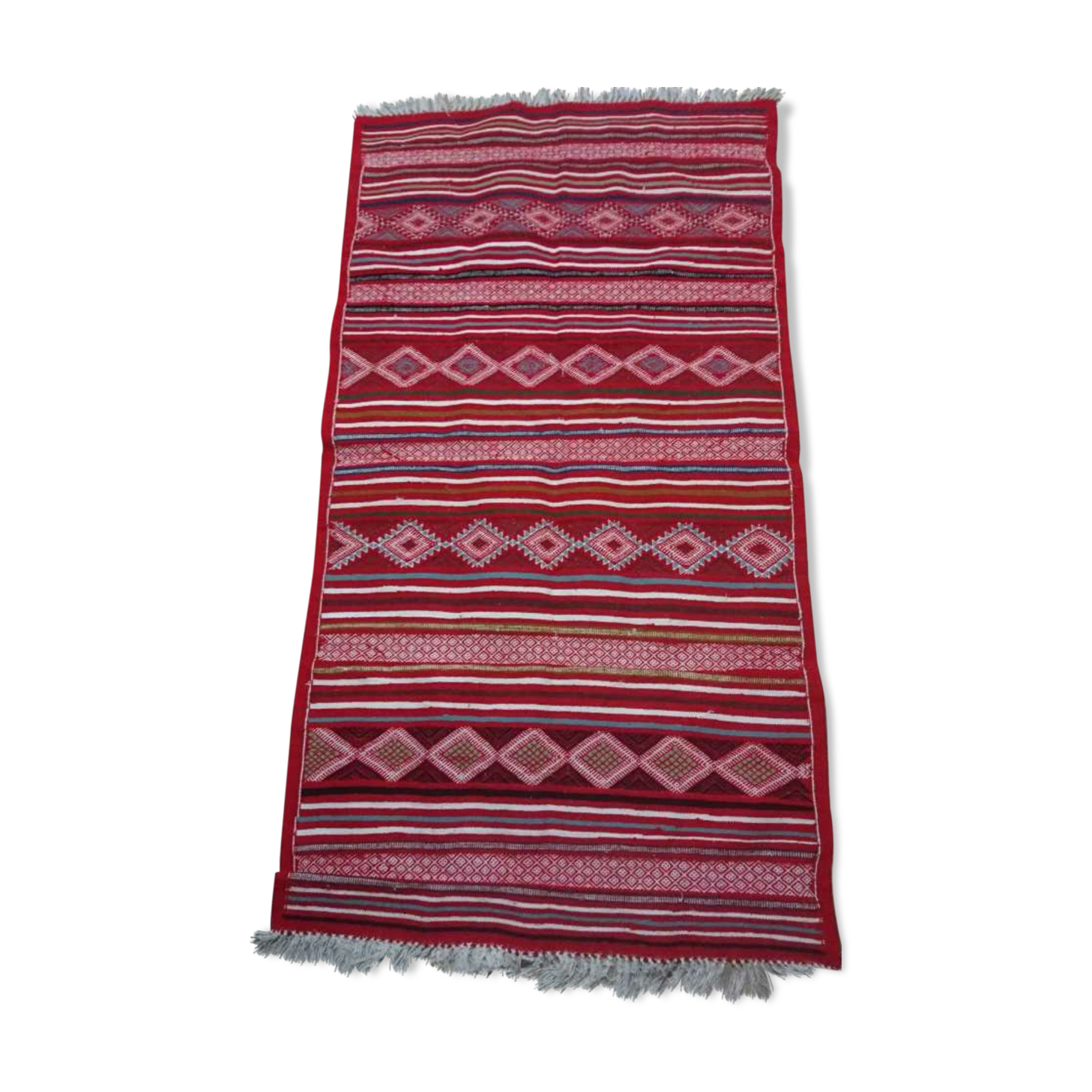 Tapis berbère rouge fait à la main en laine 115x215cm