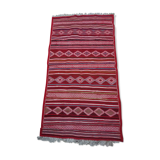 Red Berber carpet Handmade wool 115x215cm