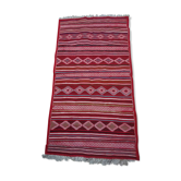 Tapis berbère rouge fait à la main en laine 115x215cm