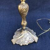 French Bronze Brass Table Lamp: Louis XV Style Vintage Lighting