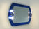 Veca cobalt blue mirror with 2 shades Veca, Italy, 70s, 71x63 cm