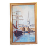 Tableau signé Marine port Saint Malo