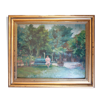 Framed old painting