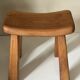 Vintage solid elm stool from the 70s