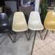 Lot 4 chaises dsw fibre noyer eames herman miller vintage