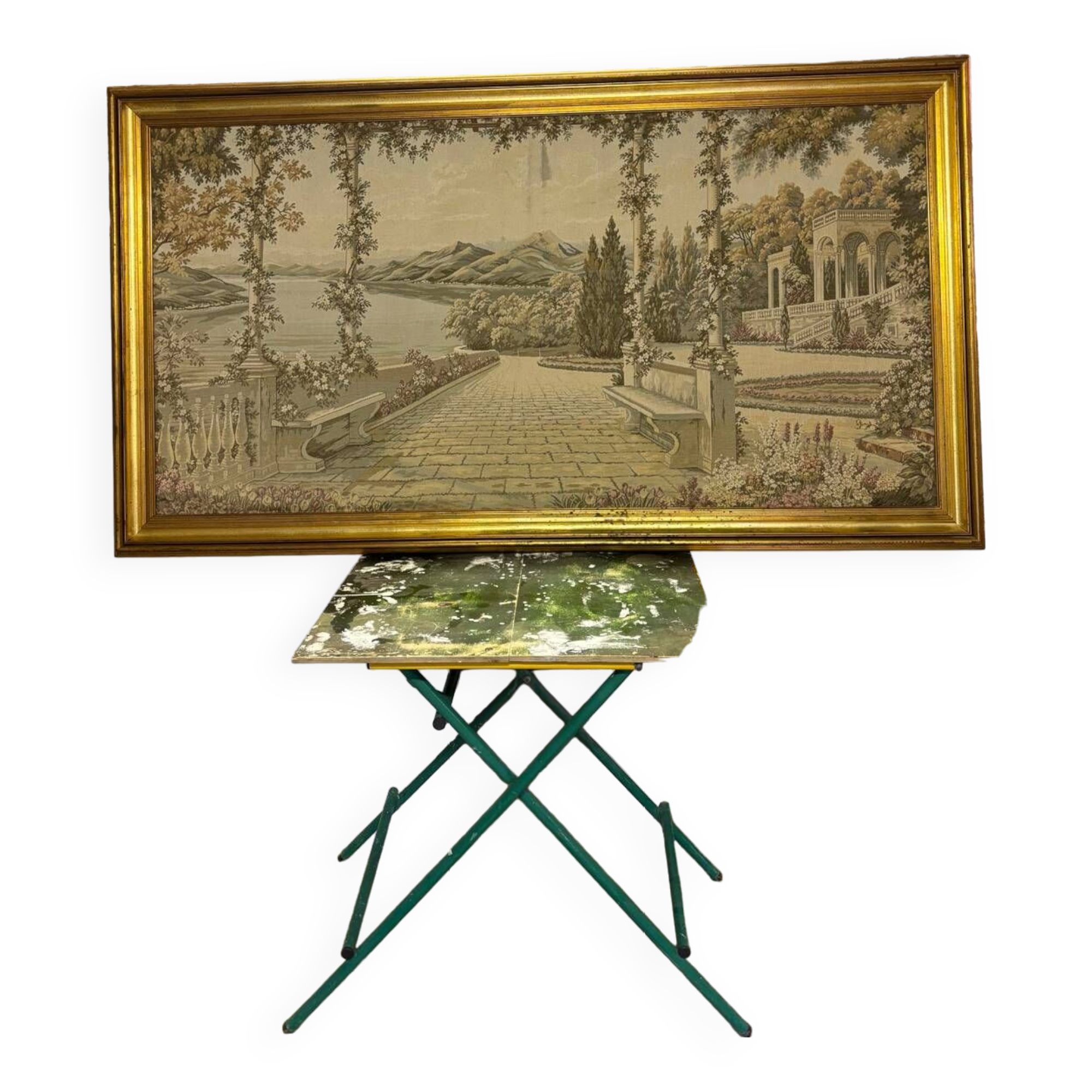 Vintage Aubusson wall tapestry