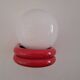 Red metal globe wall light