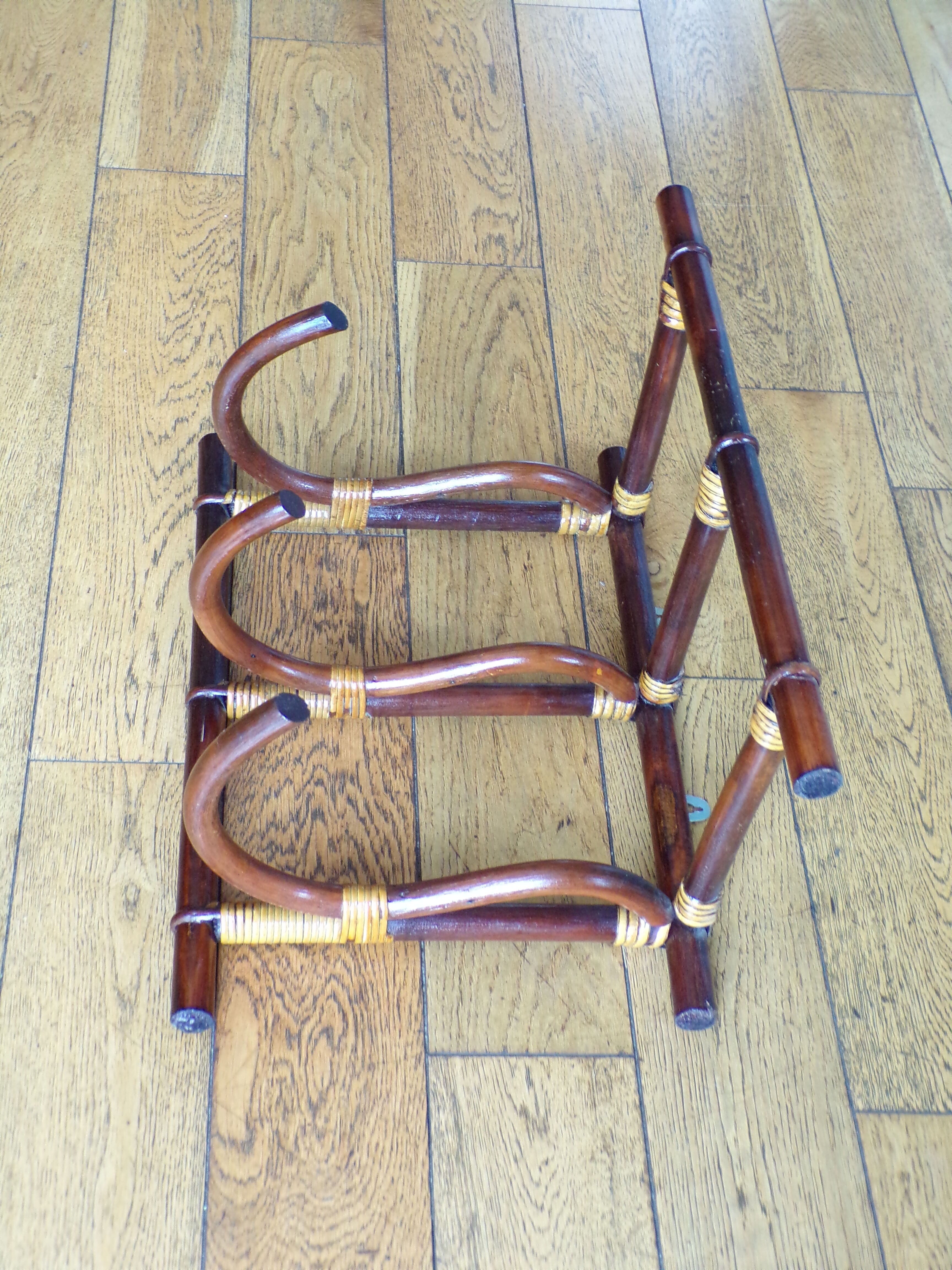 Rattan wall coat rack