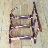 Rattan wall coat rack