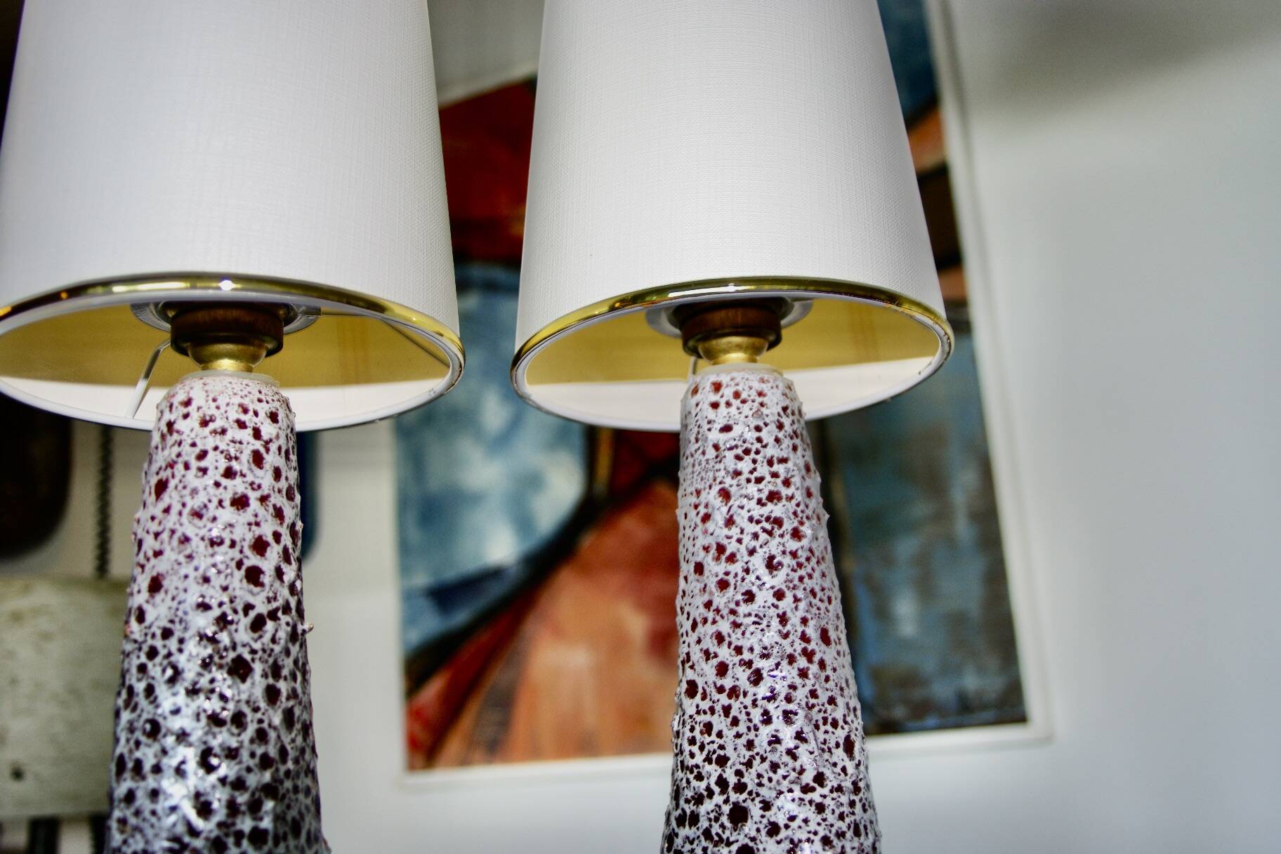 Large ceramic free figure lamp signed Le Vaucourt Vallauris