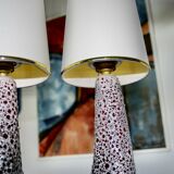 Large ceramic free figure lamp signed Le Vaucourt Vallauris