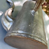 Tin coffee maker or kettle and wooden handle