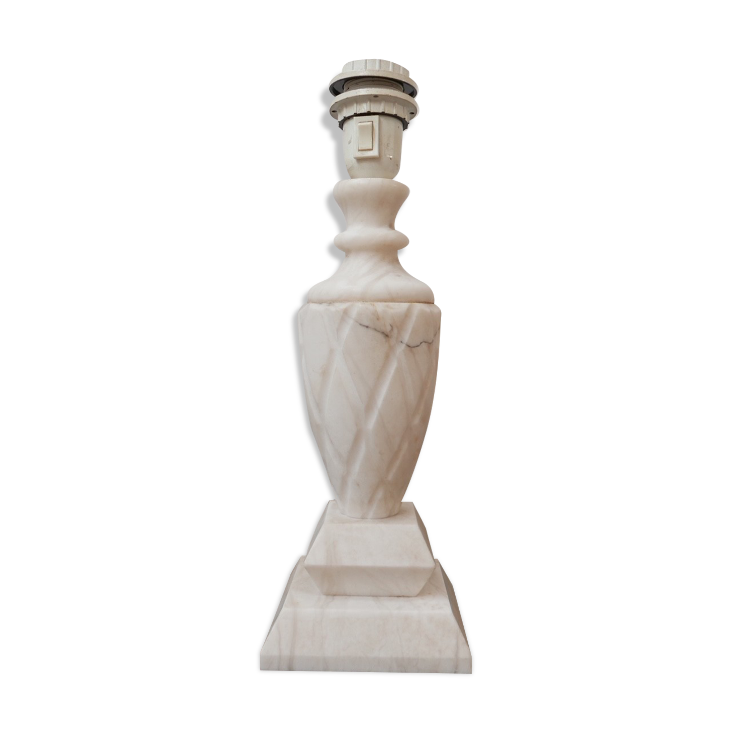 Mid-century white marble swedish table lamp