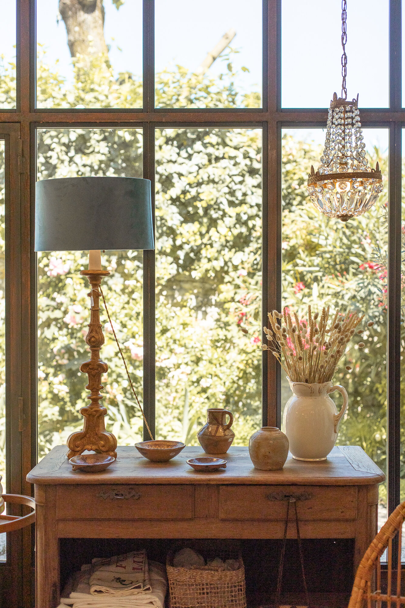 19th century carved gilded wood lamp