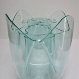 Two vases handkerchiefs Guzzini plexiglass lucite design 70s