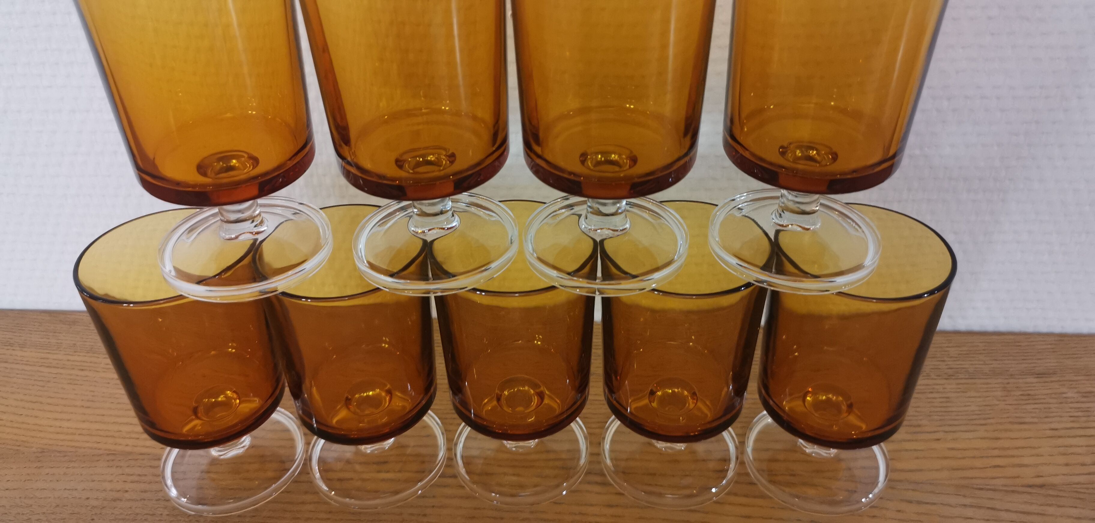 Lot 10 wine glasses Luminarc Cavalier amber