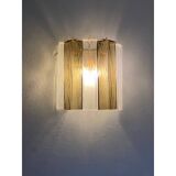 21st Century Transparent and Fumè "Squared" Murano Glass Wall Sconces - a Pair
